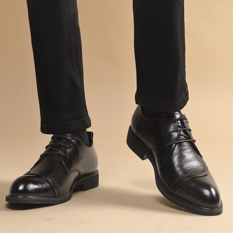 Formal Men Daily Wear Shoes - 금속 리벳 디테일이 있는 가죽 옥스퍼드
