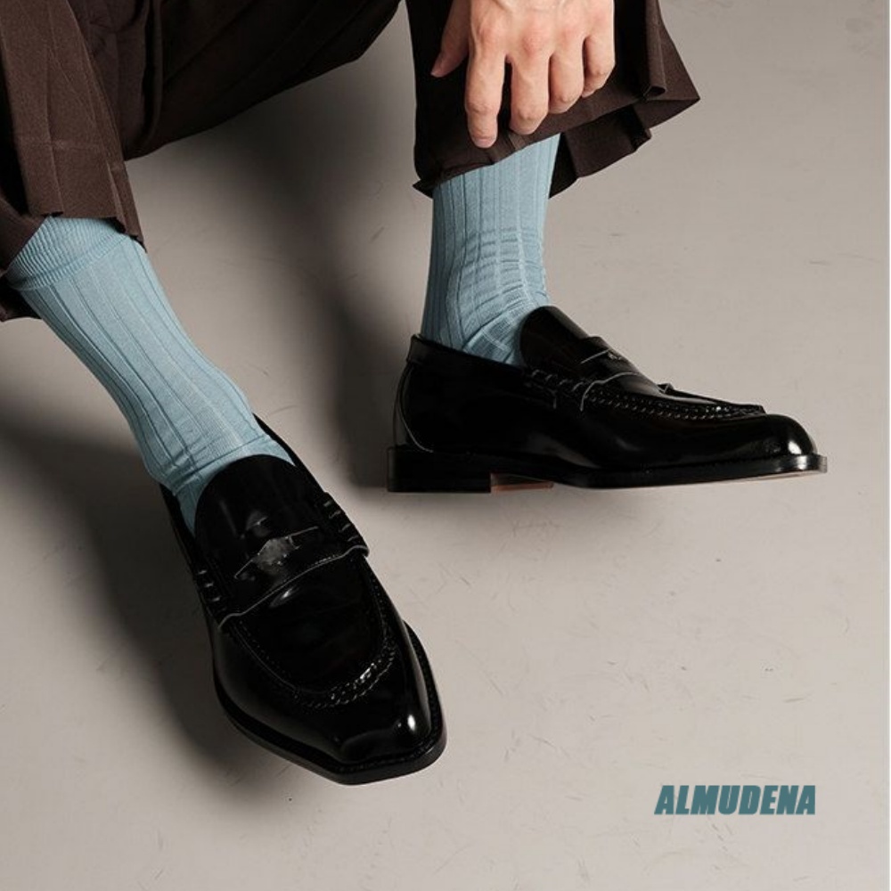 Formal Men Daily Wear Shoes - 패션 남성용 스퀘어 토 로퍼 슬립온