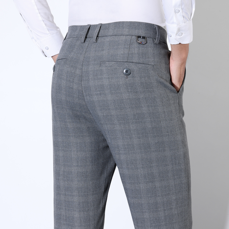 Men'S Formal Wear For A Wedding - 코튼 격자 무늬 스트라이프 클래식 정장