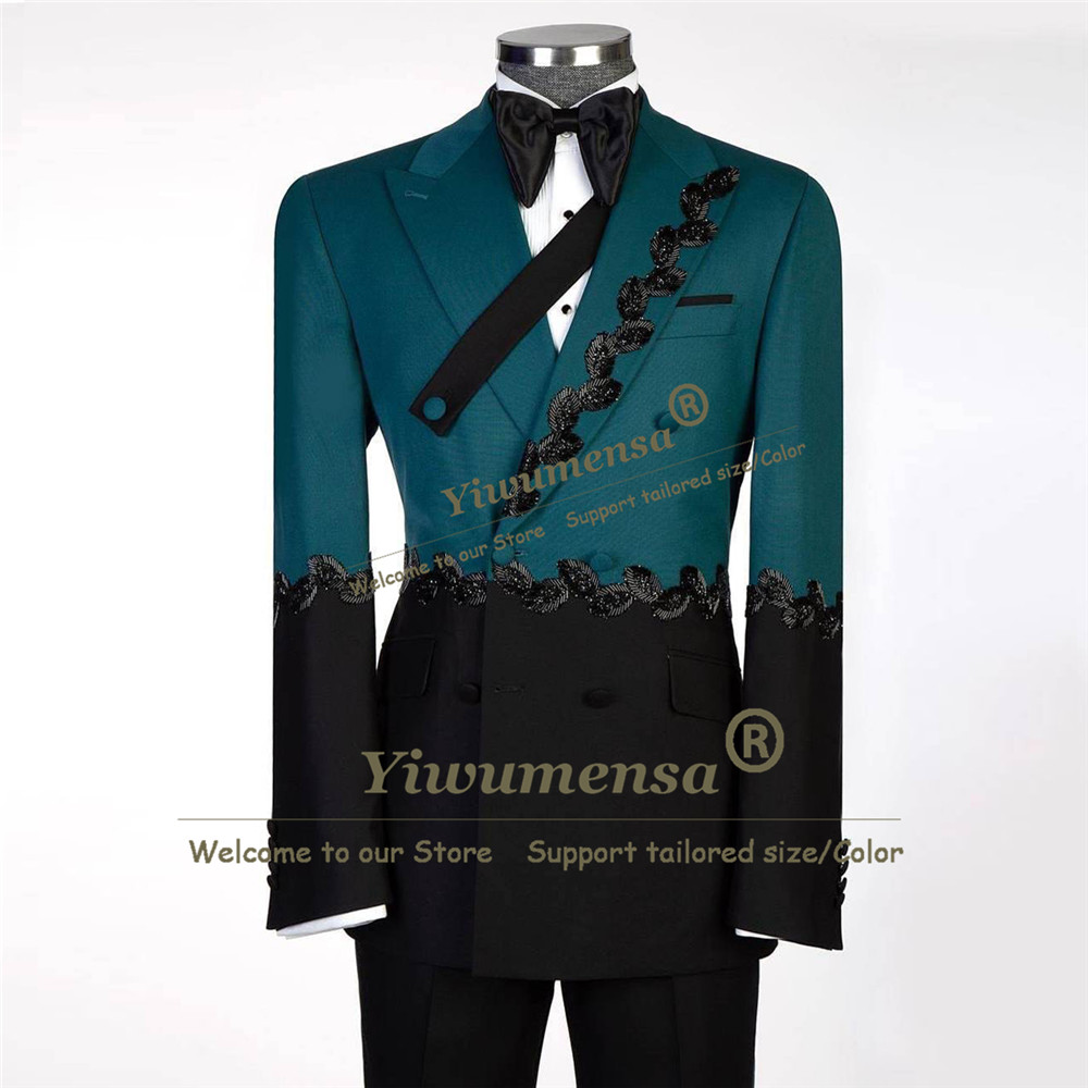 Men Formal Wear For Wedding - 유니크한 디자인 남성용 투톤 재킷 팬츠