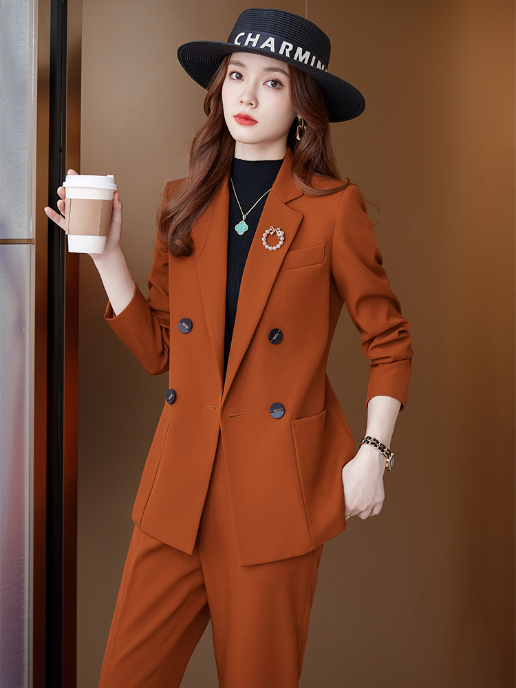 Men Formal Office Wear Shirts - 여성용 2피스 비즈니스 정장 세트, 포켓이