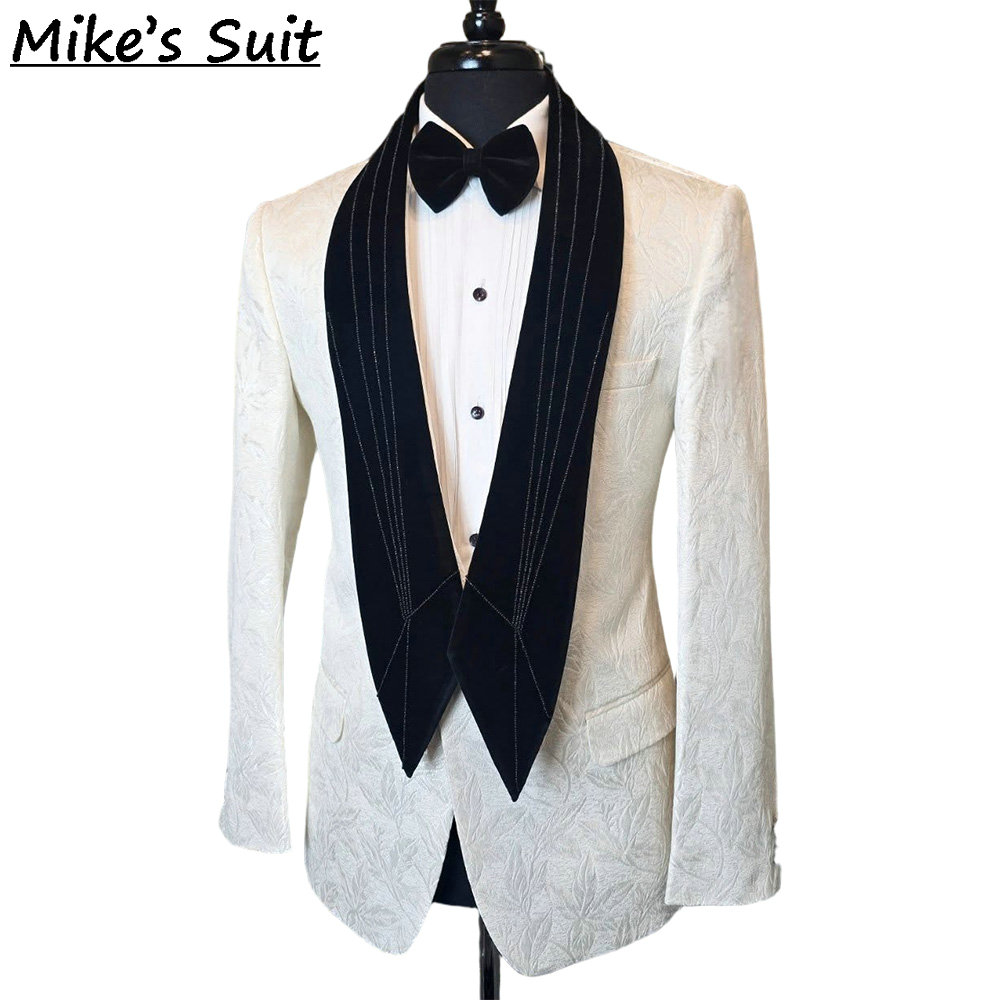 플로럴 자카드 2피스 남성 정장 세트 (비딩 장식, 스 - Men'S Formal Dinner Wear 리뷰 및 가격