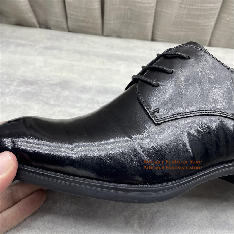 남성용 블랙 가죽 옥스퍼드 슈즈 클래식 레이스업 컴포트 - Formal Men Daily Wear Shoes 리뷰 및 가격