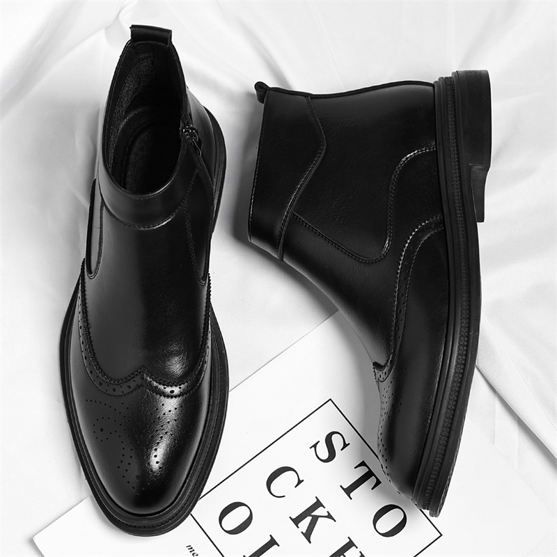 가을 겨울 두꺼운 밑창 남성 비즈니스 하이탑 부츠는 심 - Men'S Style Formal Wear 리뷰 및 가격