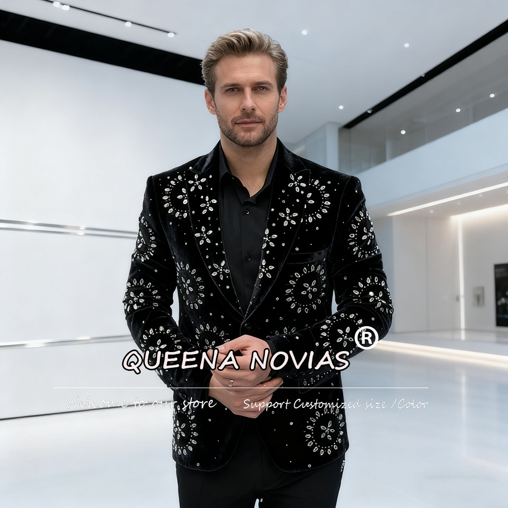 럭셔리 다이아몬드 스톤 장식 남성용 웨딩 정장 2피스  - Men'S Formal Dinner Wear 리뷰 및 가격