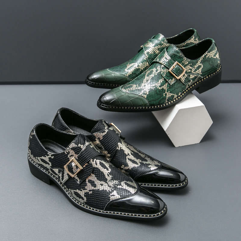 레트로 클래식 르푸 신발 남성 PU 블랙 그린 스플라이 - Men Formal Wear Green 리뷰 및 가격