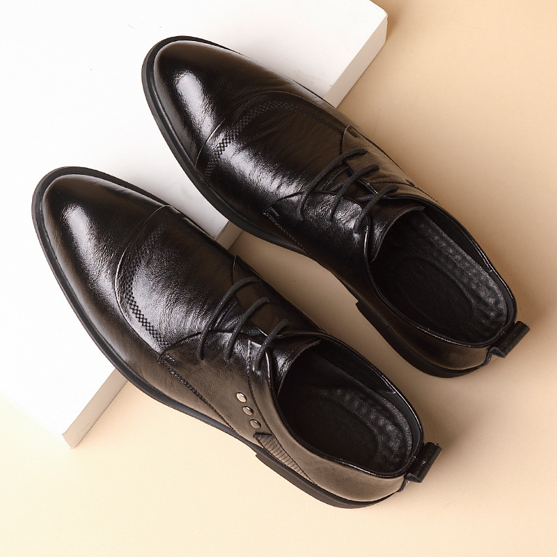 금속 리벳 디테일이 있는 가죽 옥스퍼드 슈즈, 레이스업 - Formal Men Daily Wear Shoes 리뷰 및 가격