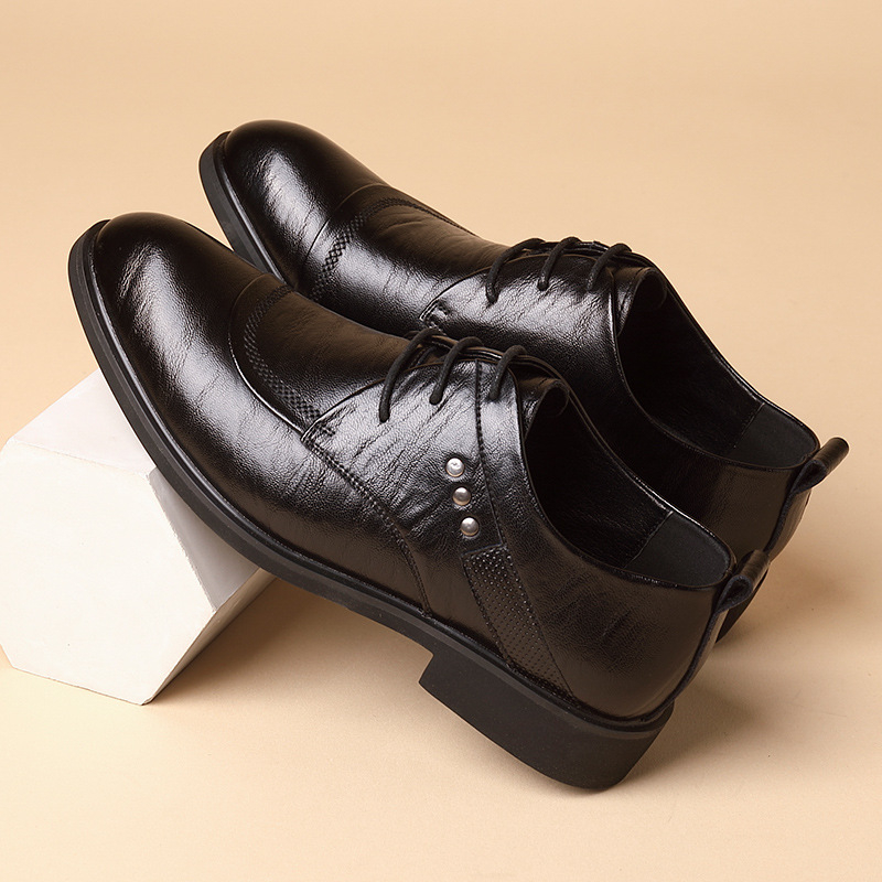 금속 리벳 디테일이 있는 가죽 옥스퍼드 슈즈, 레이스업 - Formal Men Daily Wear Shoes 리뷰 및 가격