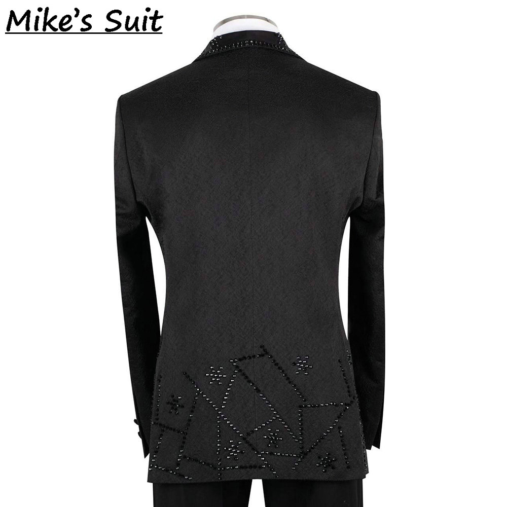 블랙 자카드 젬스 비딩 2피스 남성 정장 세트, 스타일 - Men'S Formal Dinner Wear 리뷰 및 가격