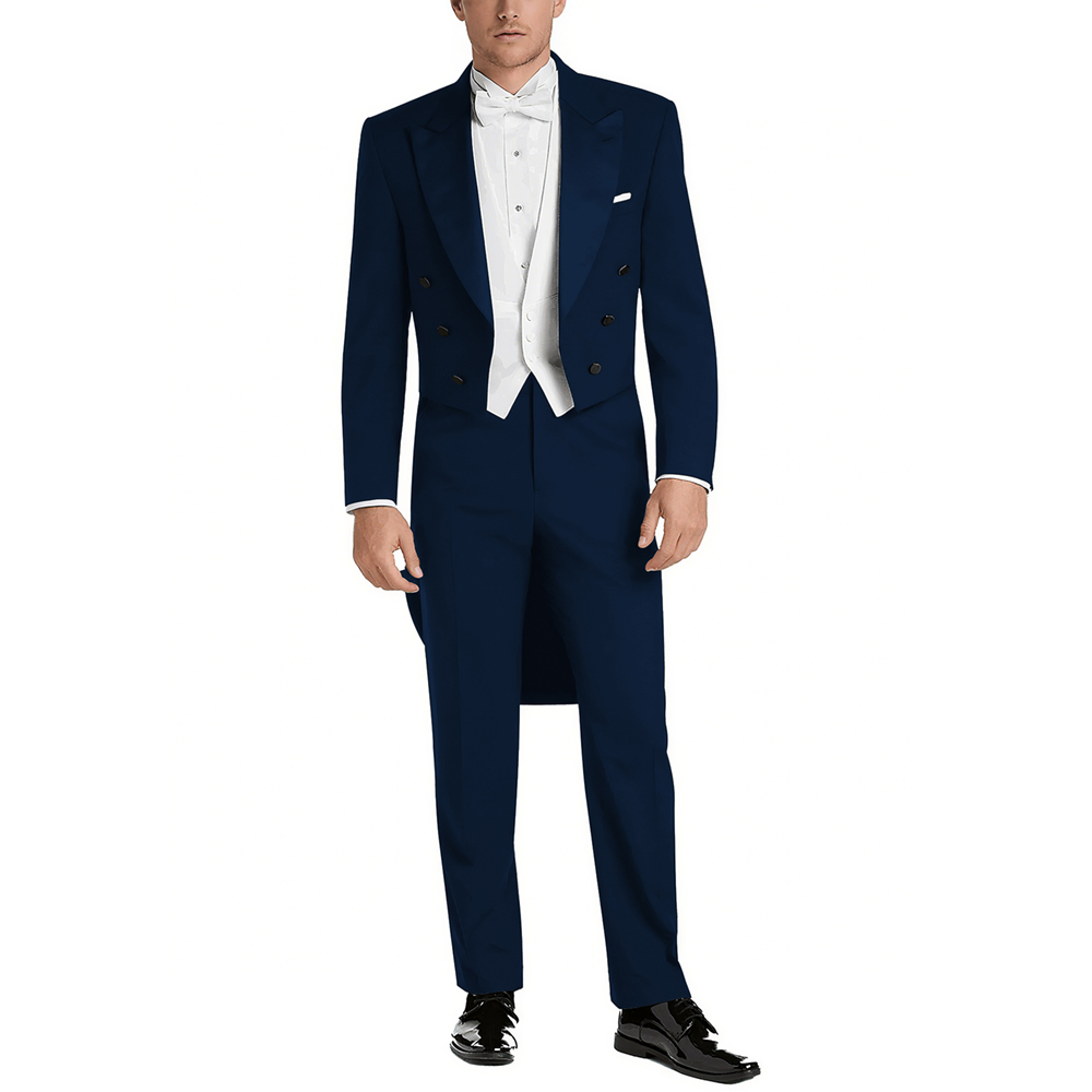 남성용 새틴 피크 라펠 수트 세트 3피스 우아한 더블  - Men Formal Wear Pants 리뷰 및 가격