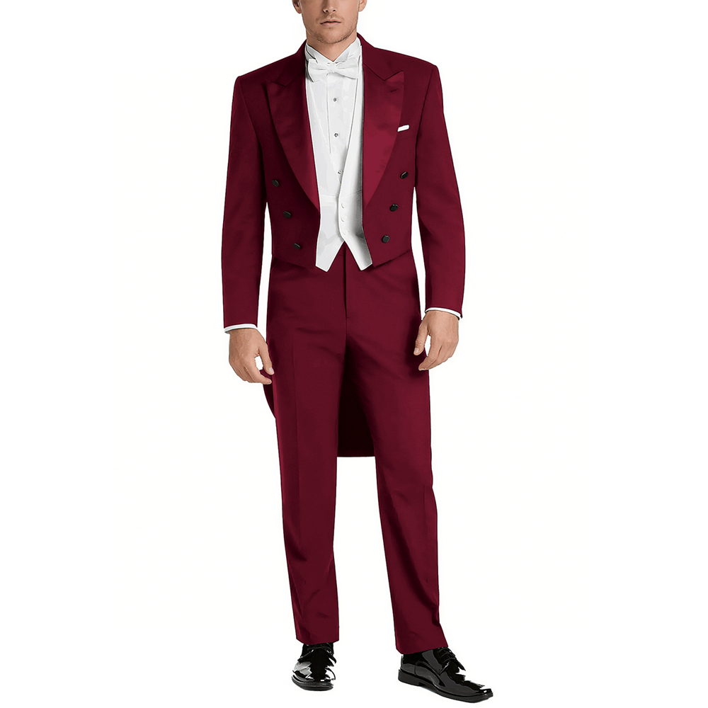 남성용 새틴 피크 라펠 수트 세트 3피스 우아한 더블  - Men Formal Wear Pants 리뷰 및 가격