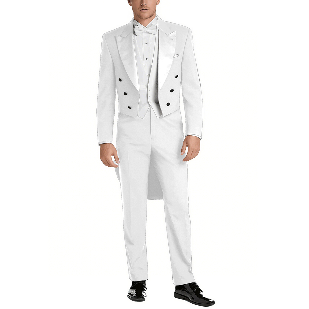 남성용 새틴 피크 라펠 수트 세트 3피스 우아한 더블  - Men Formal Wear Pants 리뷰 및 가격