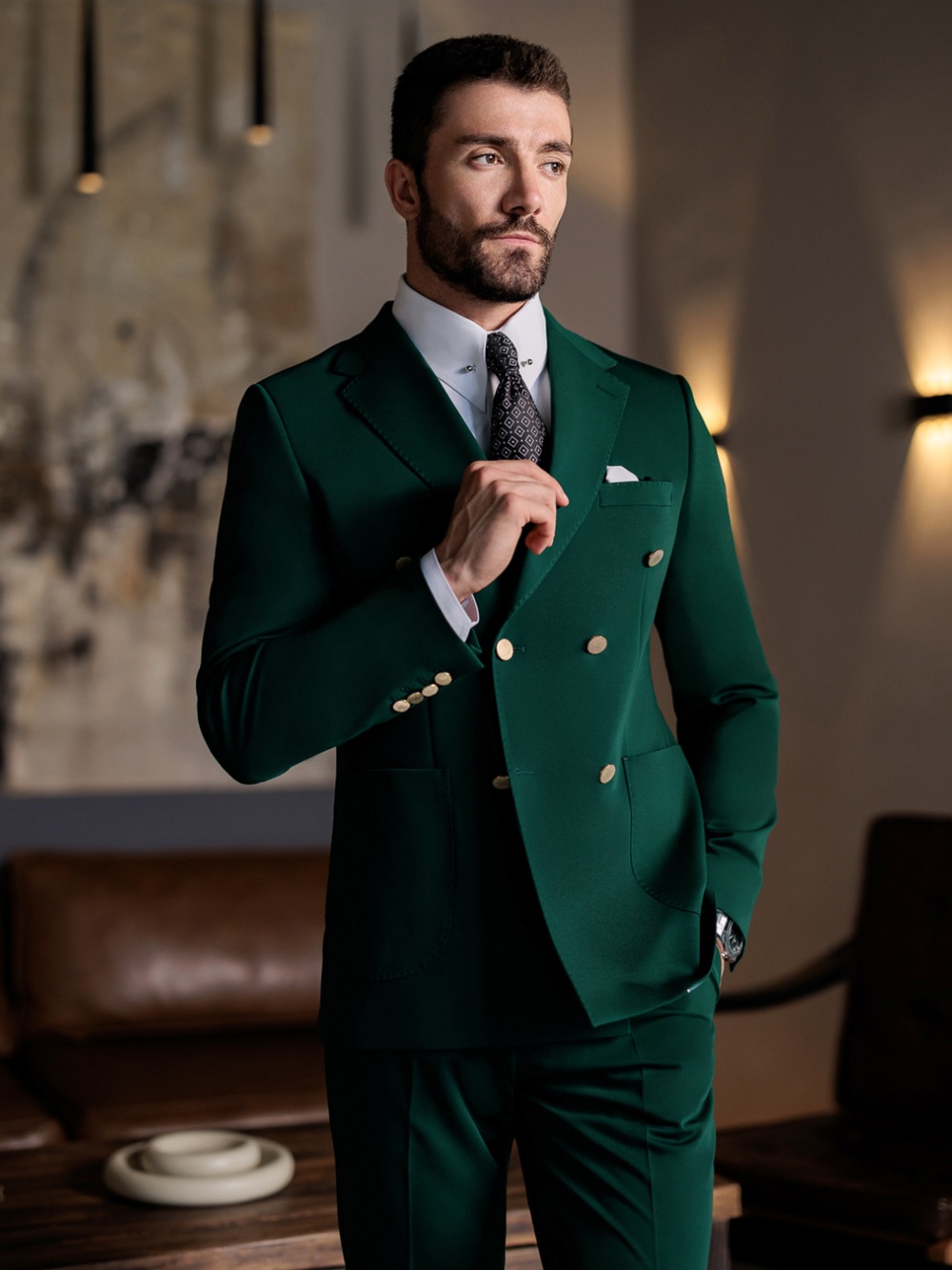 그린 정장 슬림핏 수트 2피스 자켓 팬츠 생일 파티복  - Men Formal Wear Green 리뷰 및 가격