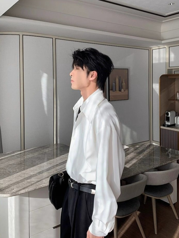 남성용 패치워크 긴팔 셔츠 투피스 세트 (가을 캐주얼룩 - Men Formal Office Wear Shirts 리뷰 및 가격