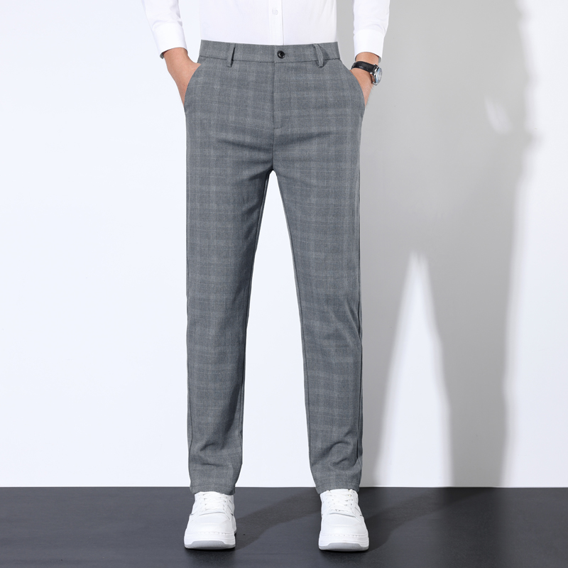 코튼 격자 무늬 스트라이프 클래식 정장 바지 남성 가을 - Men'S Formal Wear For A Wedding 리뷰 및 가격