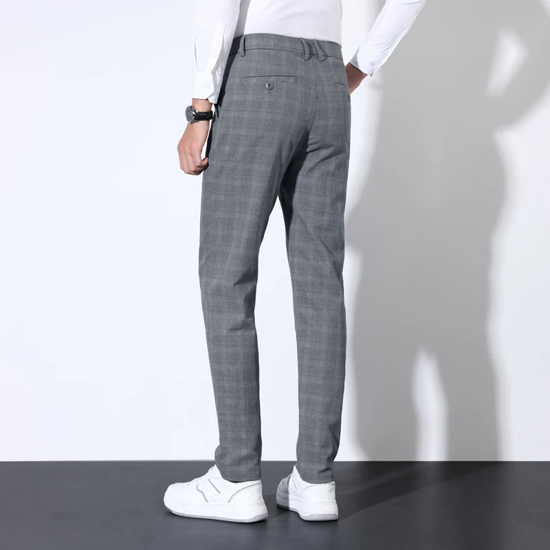코튼 격자 무늬 스트라이프 클래식 정장 바지 남성 가을 - Men'S Formal Wear For A Wedding 리뷰 및 가격