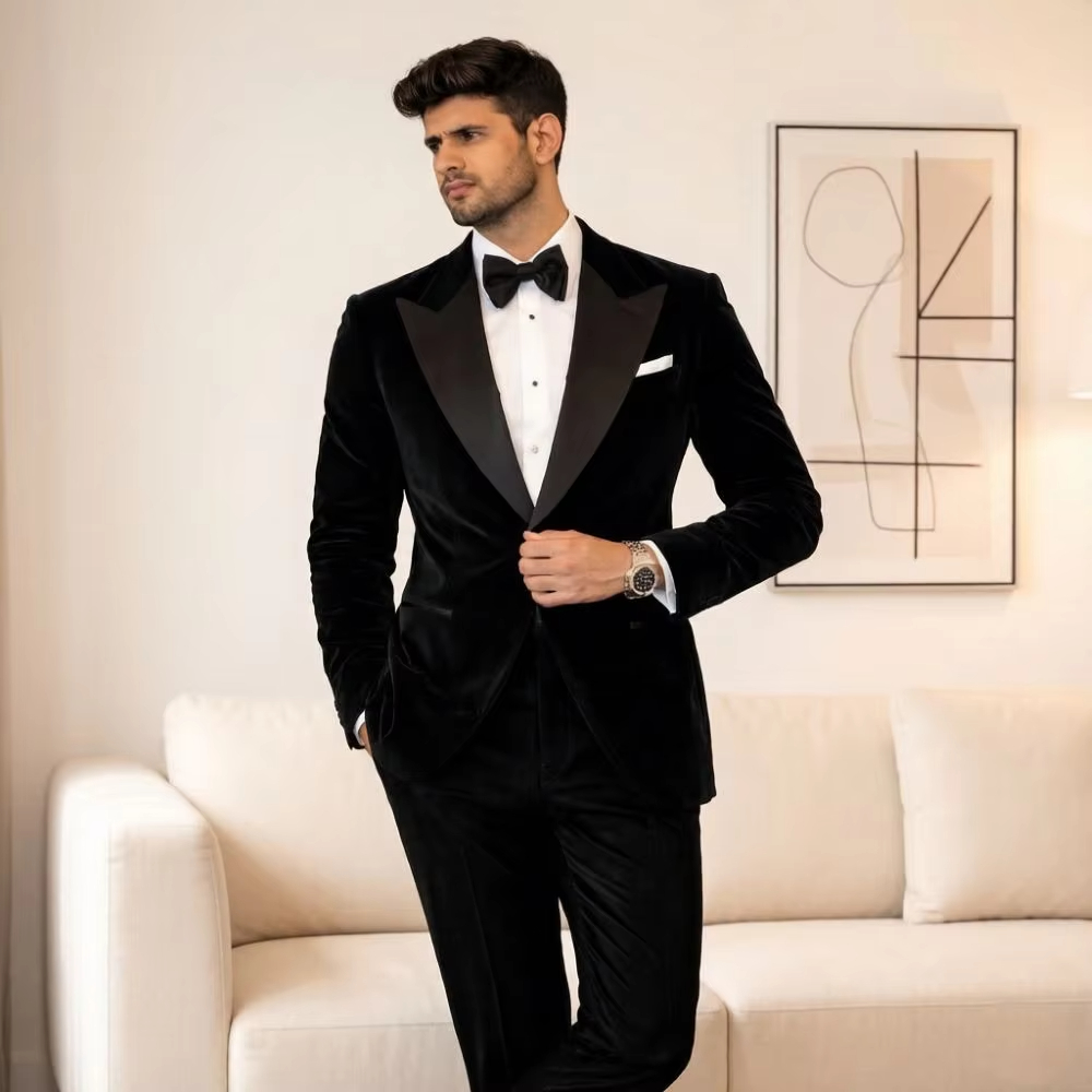 남성용 벨벳 슬림핏 투피스 맞춤 예복 믹스매치 새해 전 - Men Formal Wear Fashion 리뷰 및 가격