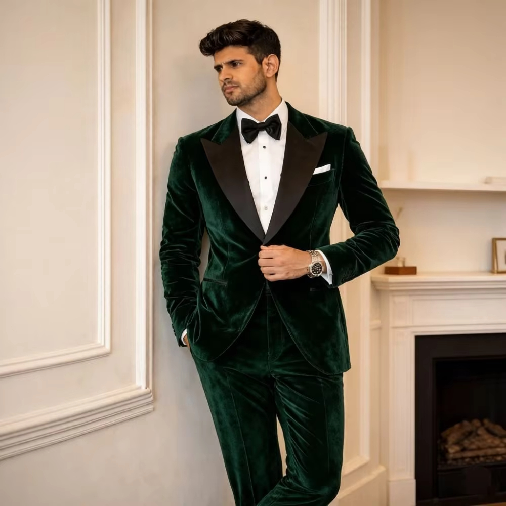 남성용 벨벳 슬림핏 투피스 맞춤 예복 믹스매치 새해 전 - Men Formal Wear Fashion 리뷰 및 가격