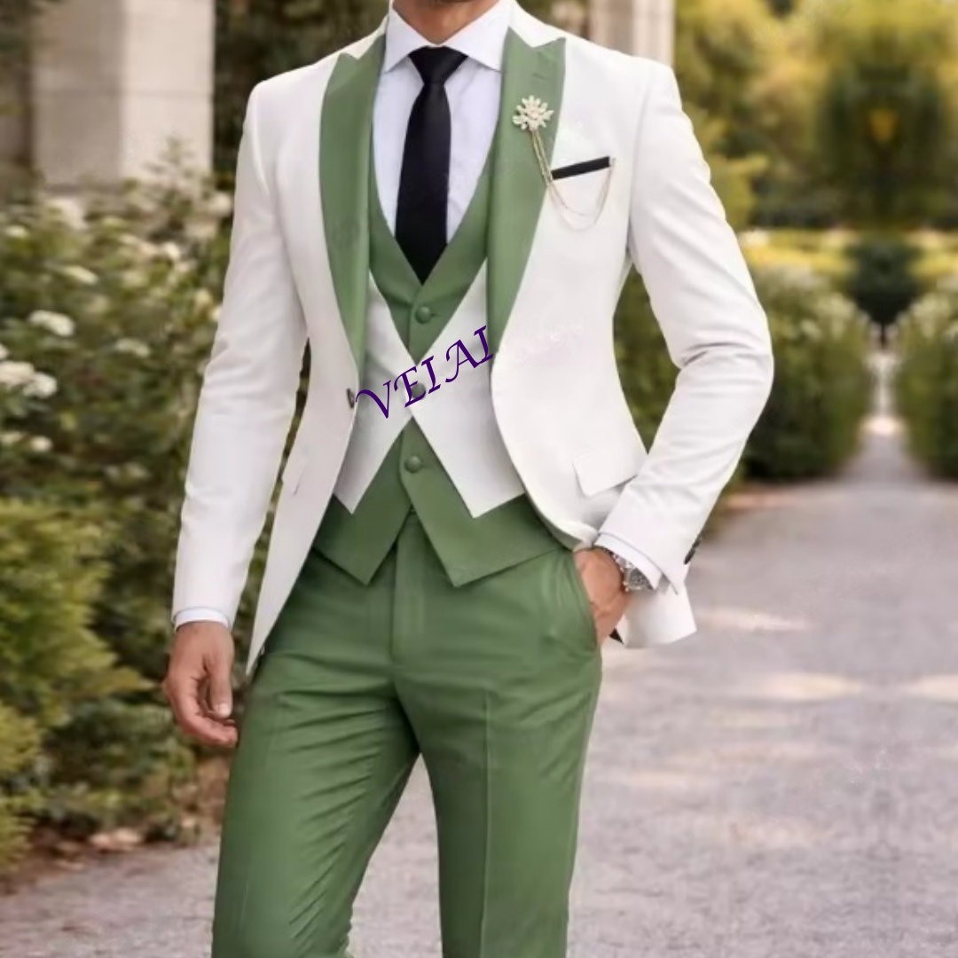 맞춤형 새 흰색과 민트 그린 정장 남성 정장 신랑 들러 - Men'S Formal Wear For A Wedding 리뷰 및 가격