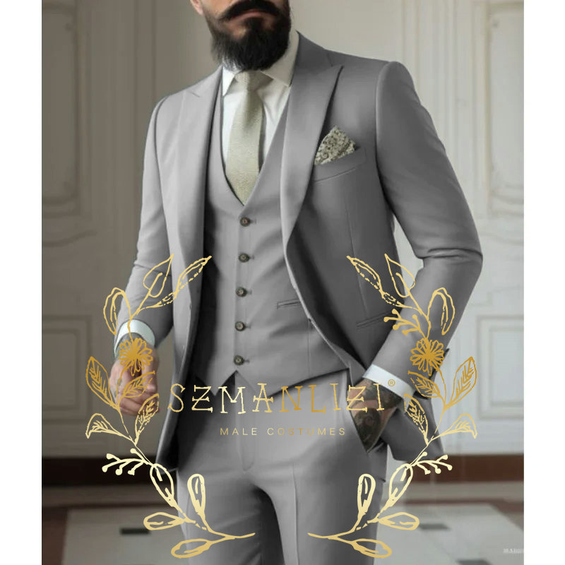 밝은 녹색 정장 남자 정장 3 조각 웨딩 착용 비즈니스 - Men Formal Wear Green 리뷰 및 가격