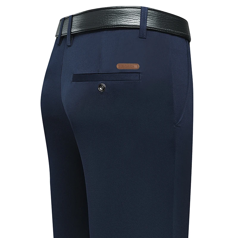 남성용 롱 스트레이트 레그 드레스 팬츠, 가죽 라벨 백 - Men Formal Wear Pants 리뷰 및 가격
