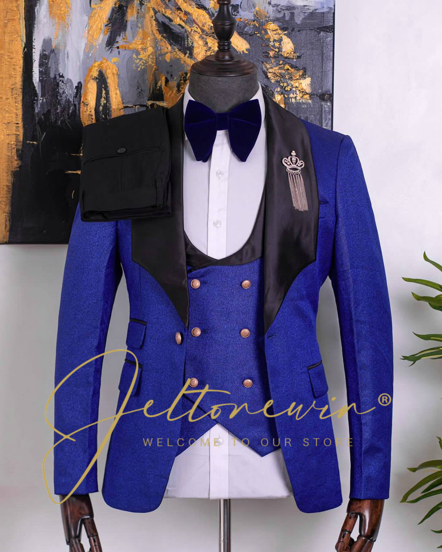 남성용 그린 쓰리피스 턱시도 정장 세트, 더블 브레스티 - Men Formal Wear Green 리뷰 및 가격