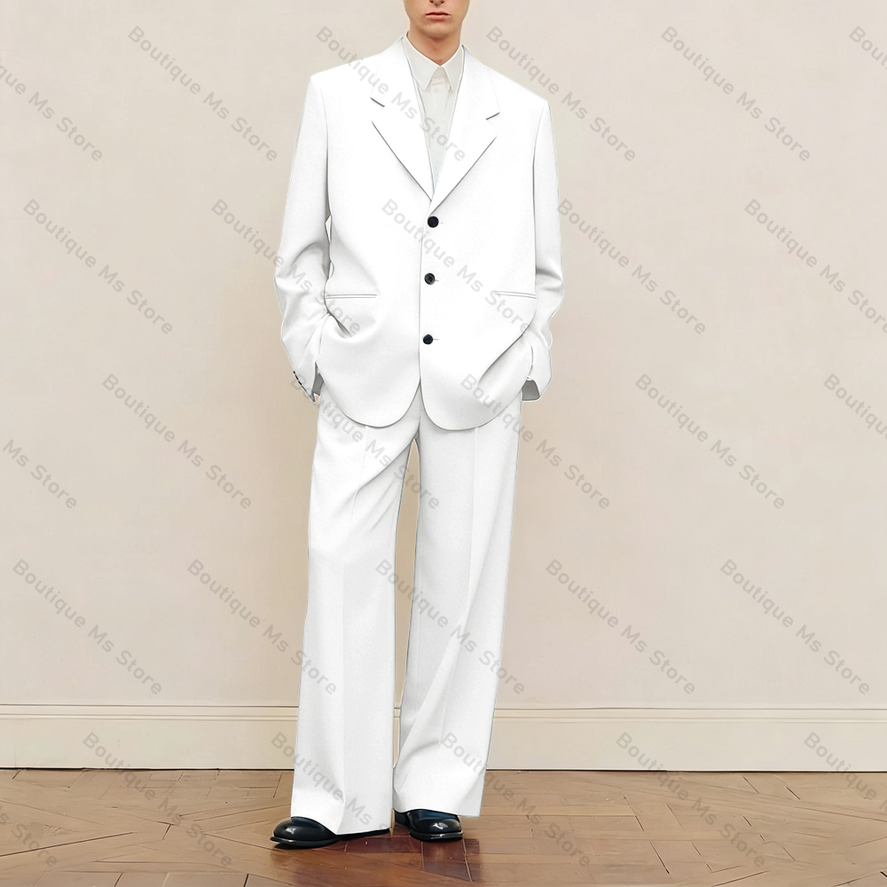 남성용 블랙 오버사이즈 수트 세트 싱글 브레스티드 패션 - Men Formal Wear Pants 리뷰 및 가격