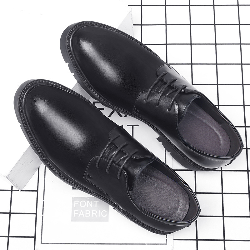남성용 블랙 가죽 레이스업 드레스 슈즈, 두꺼운 러그  - Formal Men Daily Wear Shoes 리뷰 및 가격