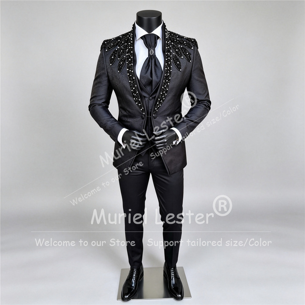 이탈리아 디자인 남성용 정장 세트, 웨딩, 크리스털 비 - Men Formal Wear For Wedding 리뷰 및 가격