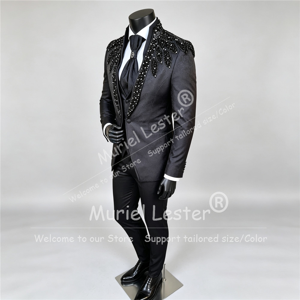 이탈리아 디자인 남성용 정장 세트, 웨딩, 크리스털 비 - Men Formal Wear For Wedding 리뷰 및 가격