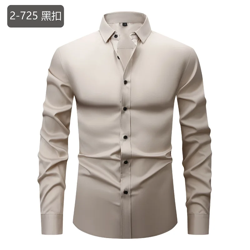 신상품 남성용 솔리드 화이트 비즈니스 드레스 셔츠 긴소 - Men Formal Office Wear Shirts 리뷰 및 가격