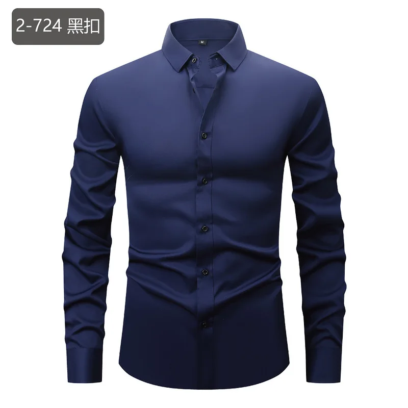 신상품 남성용 솔리드 화이트 비즈니스 드레스 셔츠 긴소 - Men Formal Office Wear Shirts 리뷰 및 가격