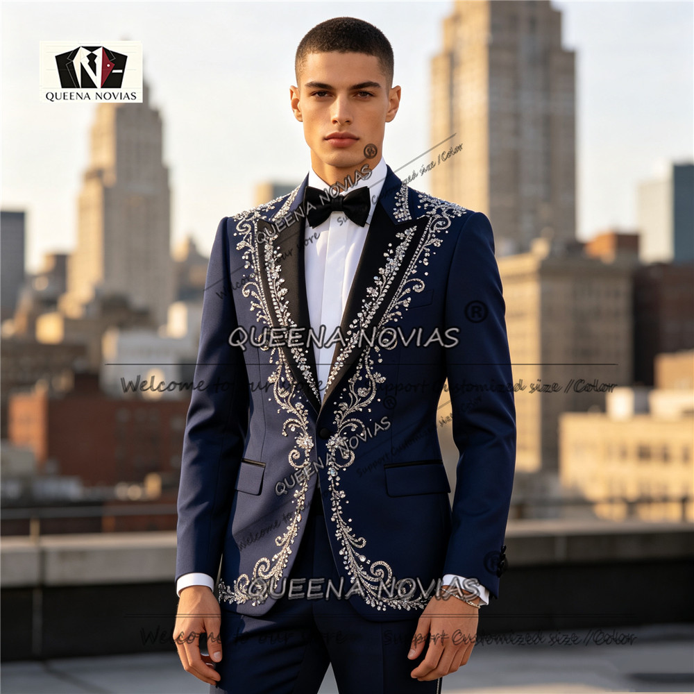 남성 정장 턱시도 슬림핏 크리스탈 비딩 재킷 팬츠 2피 - Men'S Formal Dinner Wear 리뷰 및 가격