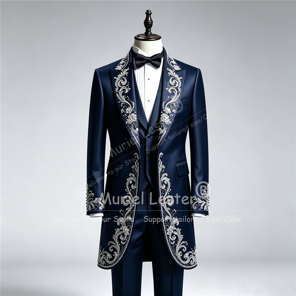 럭셔리 남성 웨딩 턱시도 수트, 맞춤 제작 반짝이는 크 - Men Formal Wear With Blazer 리뷰 및 가격