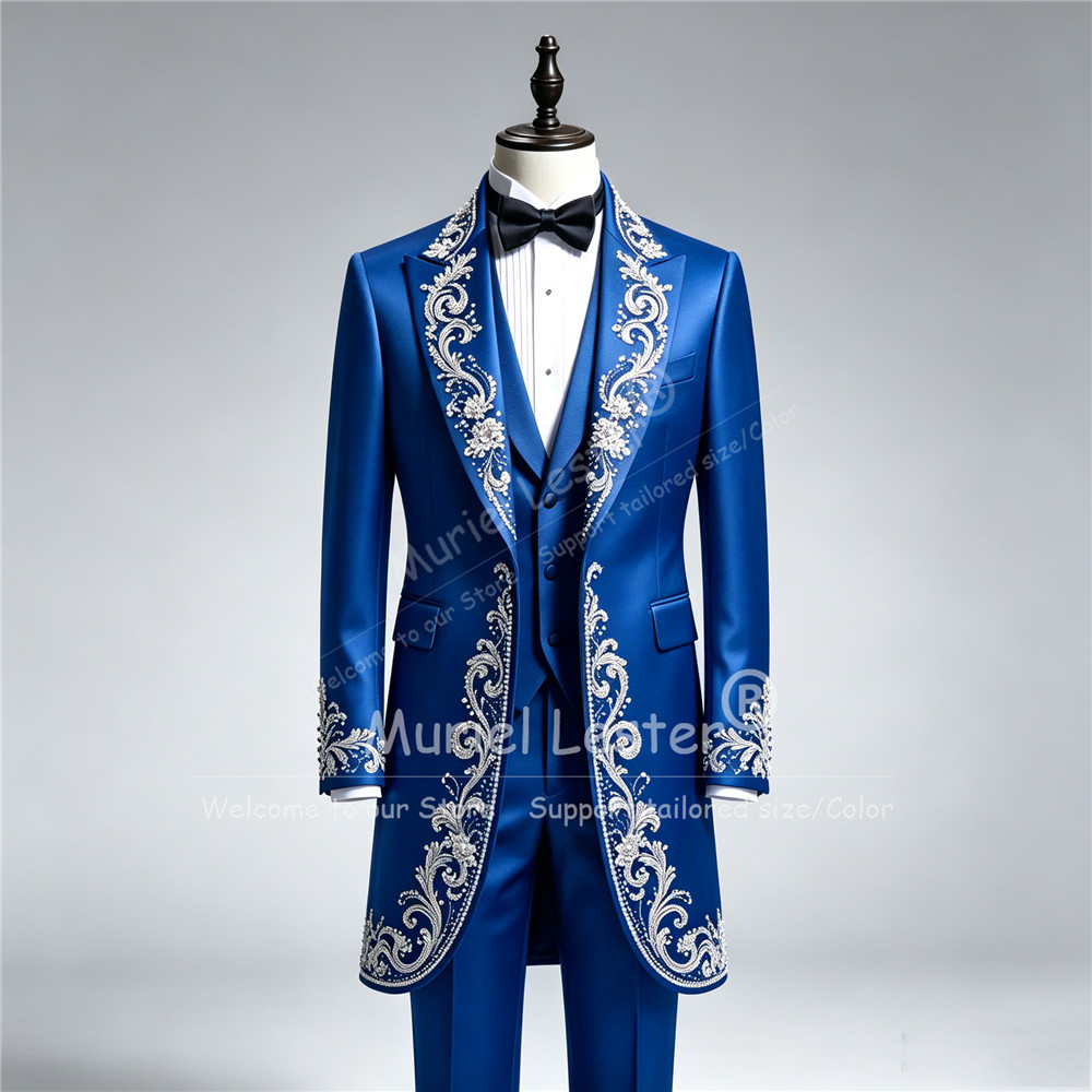 럭셔리 남성 웨딩 턱시도 수트, 맞춤 제작 반짝이는 크 - Men Formal Wear With Blazer 리뷰 및 가격